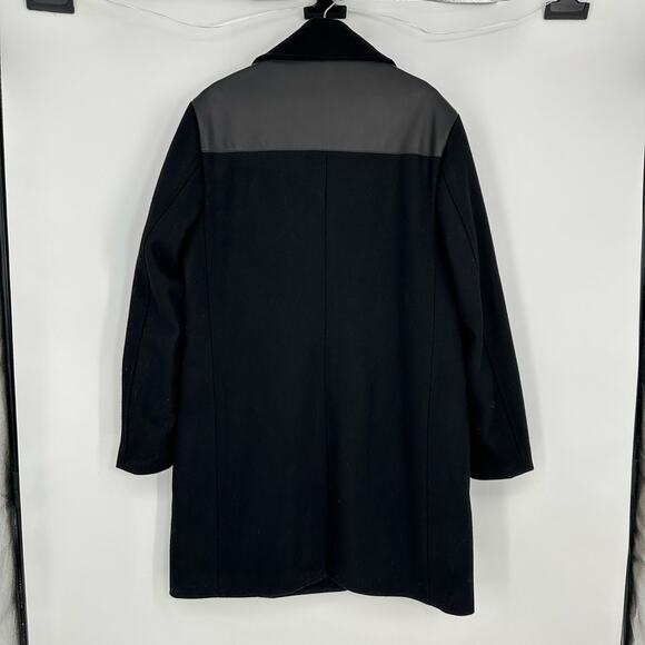 Michael Kors Men' Black Wool Double Breasted Trench Coat Size XL Classic $898 - Picture 2 of 12